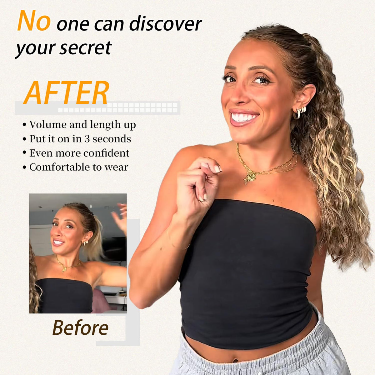 ORSUNCER ponytail extension displayed on a mannequin