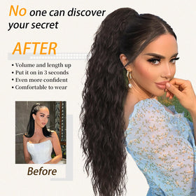 ORSUNCER ponytail extension displayed with natural curls