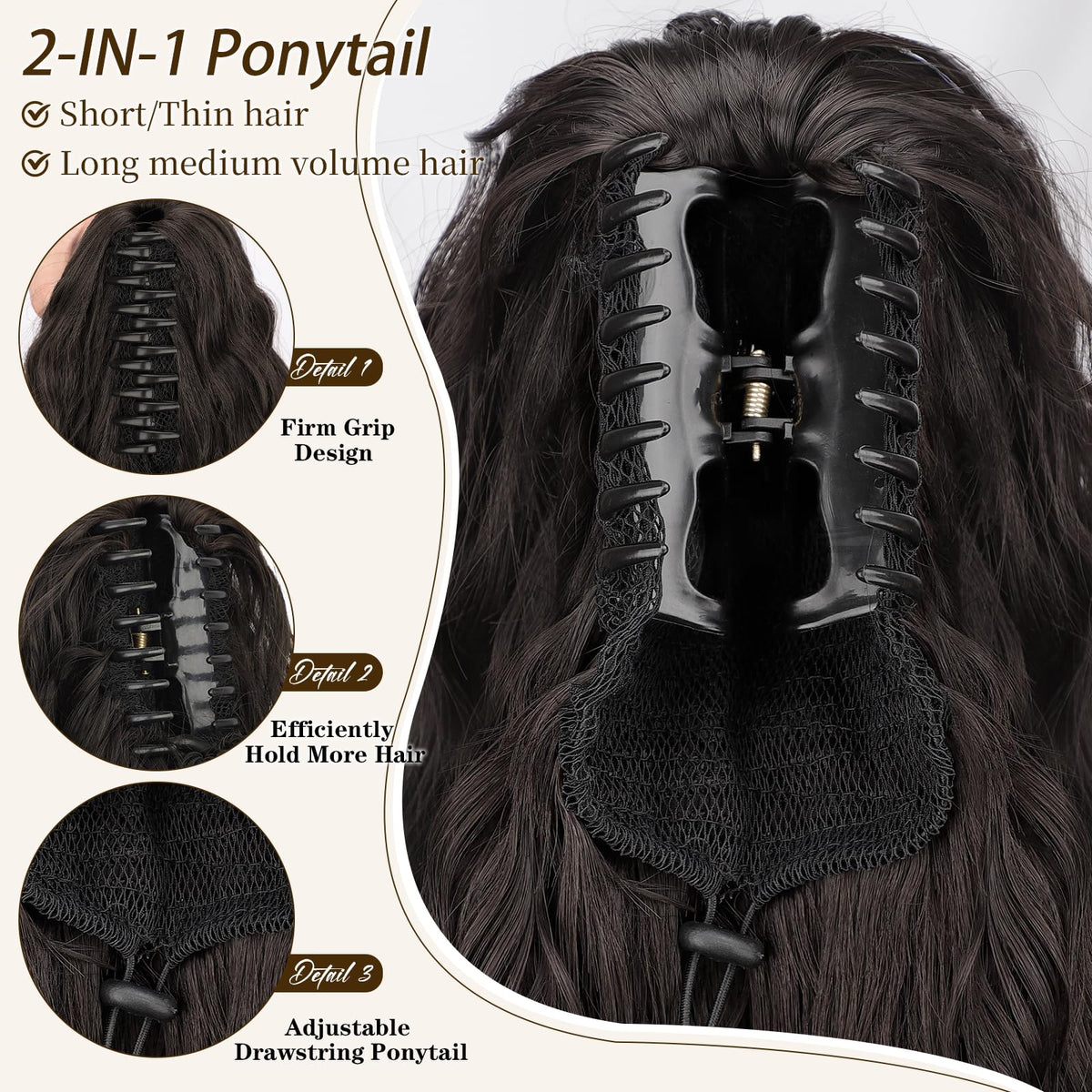 ORSUNCER ponytail extension in a lifestyle setting