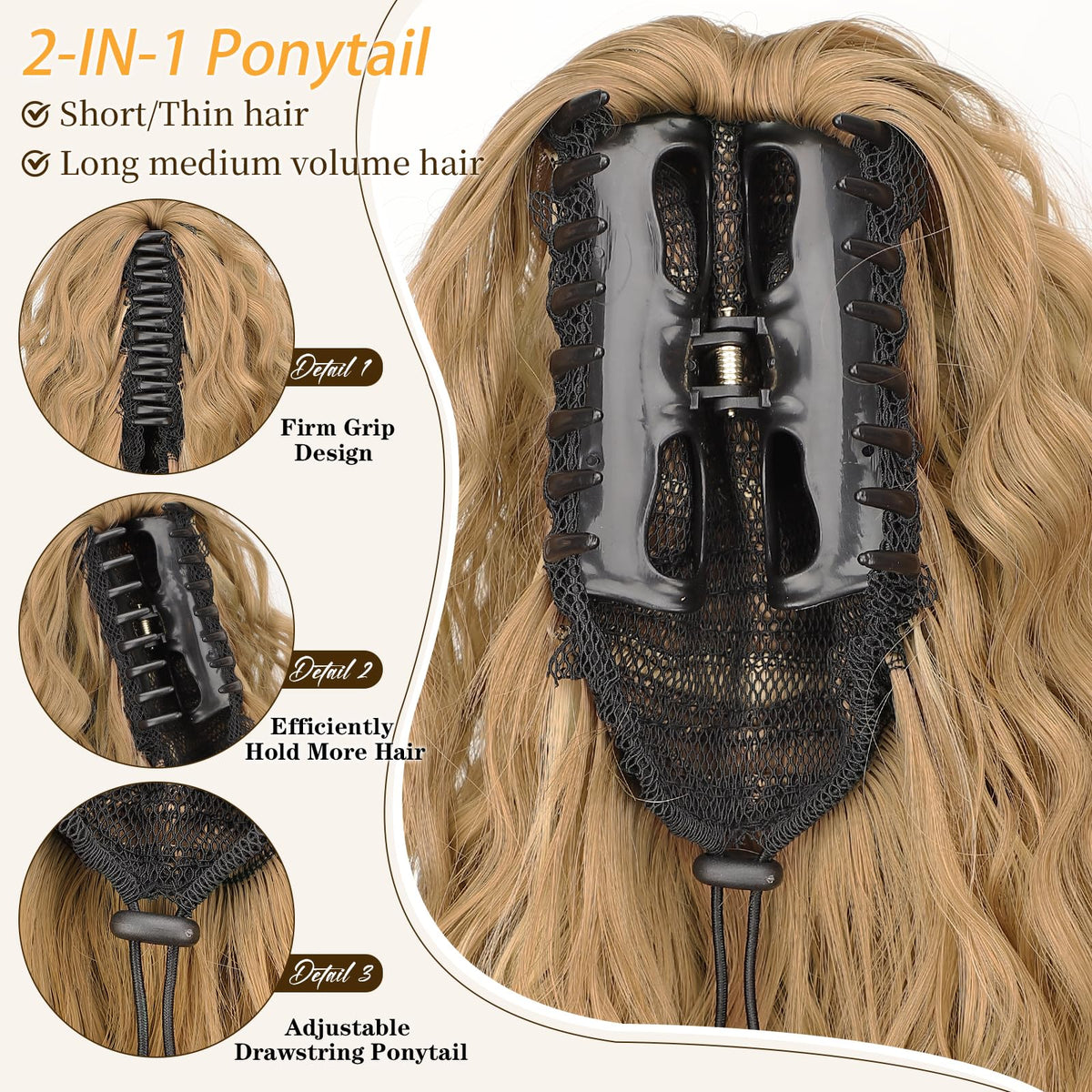 ORSUNCER ponytail extension in a lifestyle setting