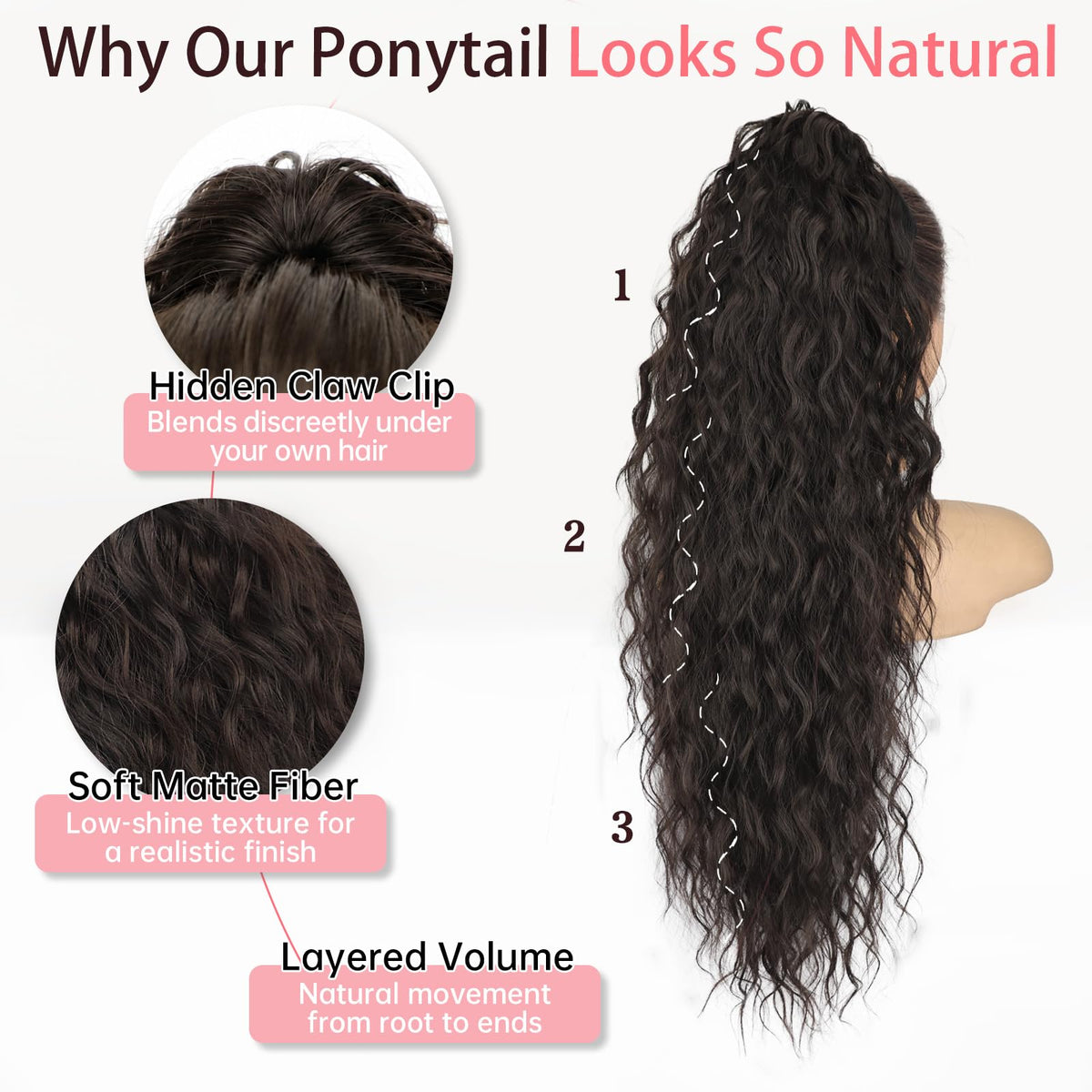 ORSUNCER ponytail extension in natural light