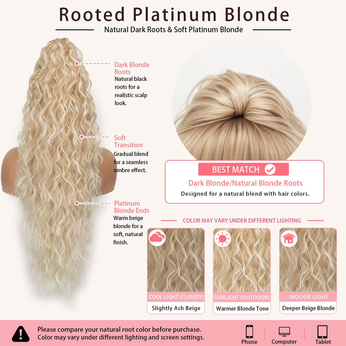 ORSUNCER ponytail extension in natural light