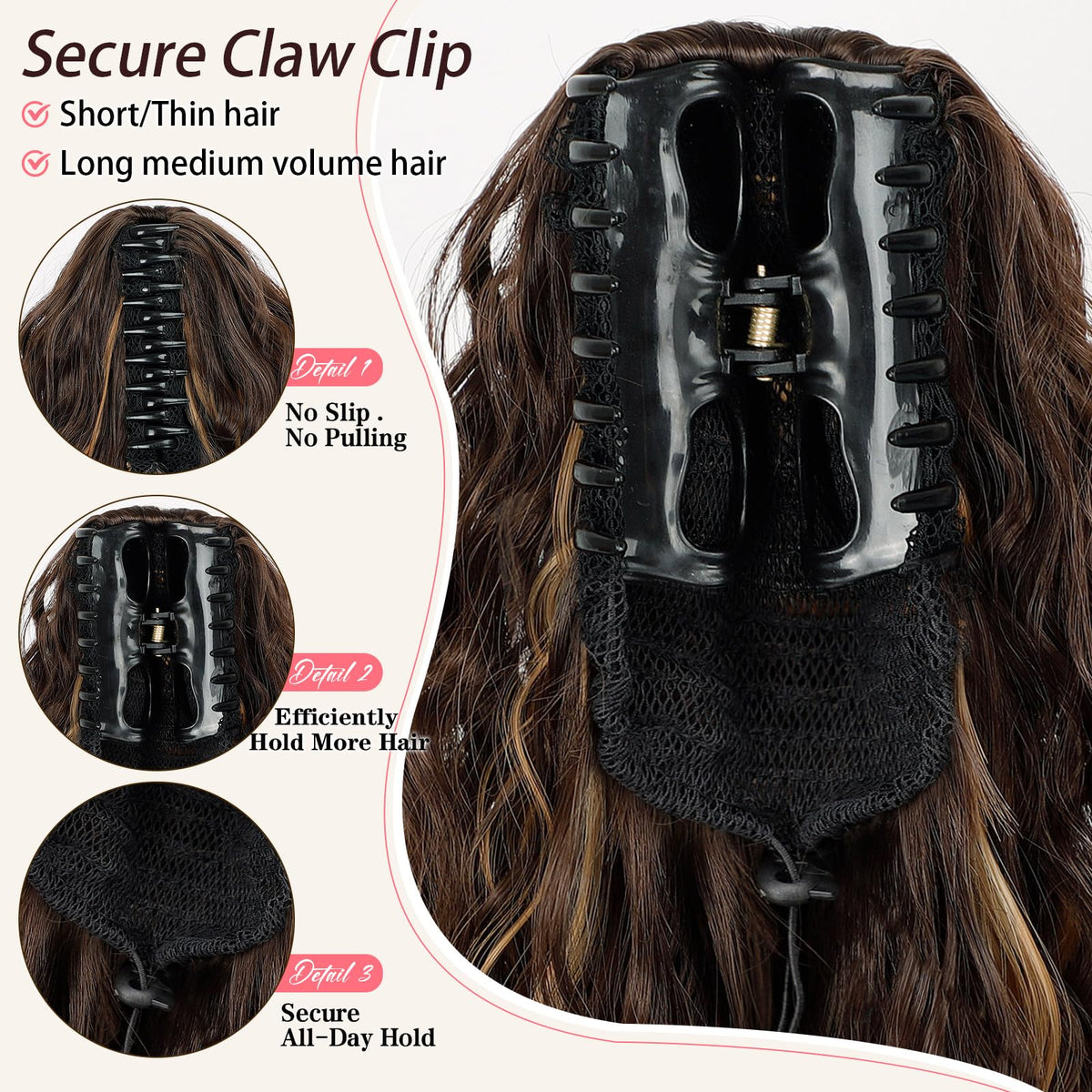 ORSUNCER ponytail extension in natural lighting