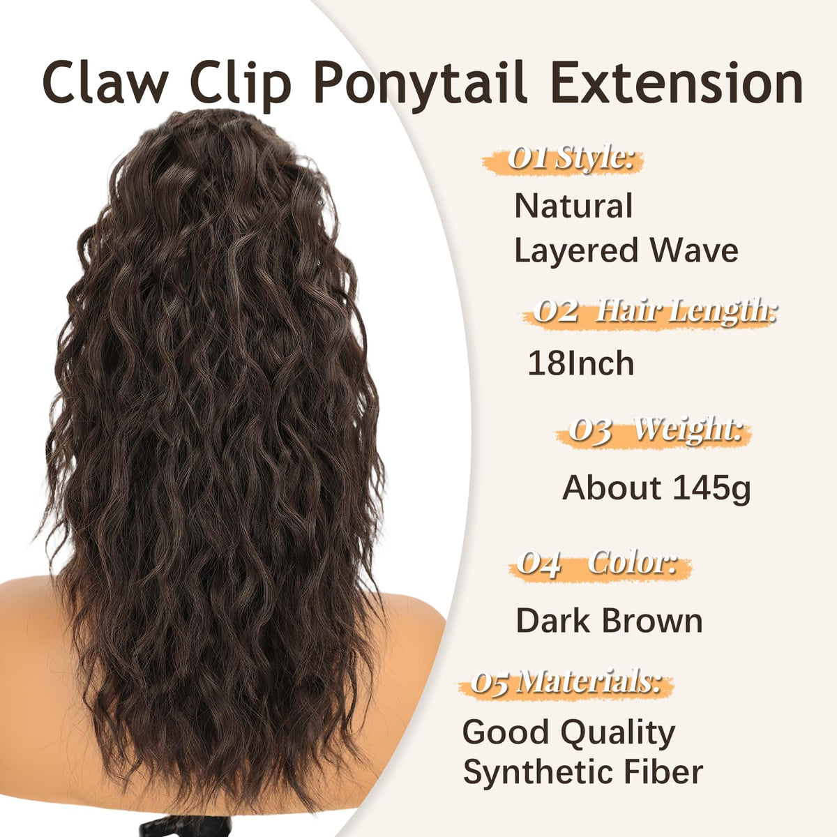 ORSUNCER ponytail extension packaging