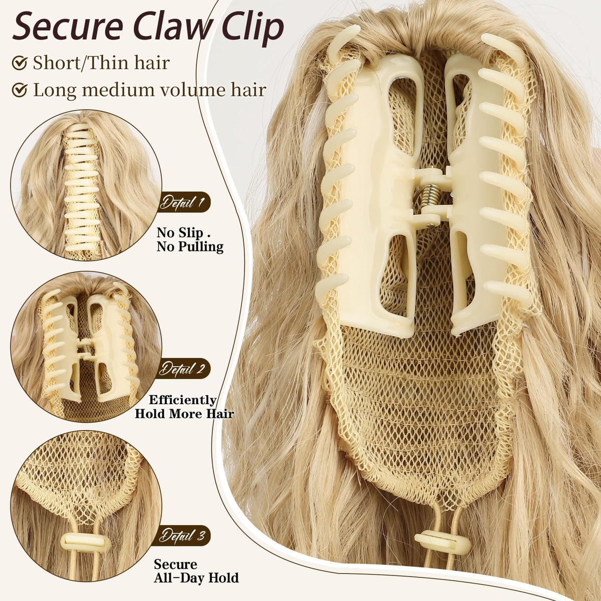 ORSUNCER ponytail extension showcasing wavy texture