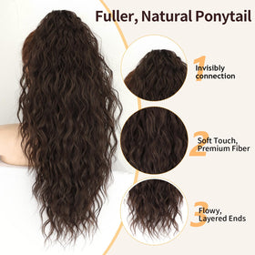 ORSUNCER ponytail extension showing claw clip attachment