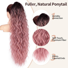 ORSUNCER ponytail extension showing claw clip detail