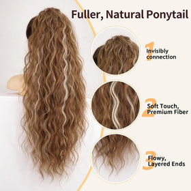 ORSUNCER ponytail extension showing claw clip detail