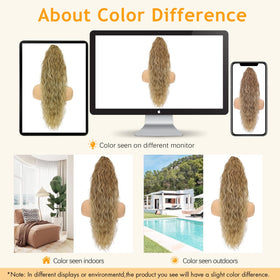 ORSUNCER ponytail extension showing its soft texture