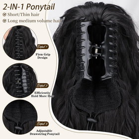 ORSUNCER ponytail extension side view with curls