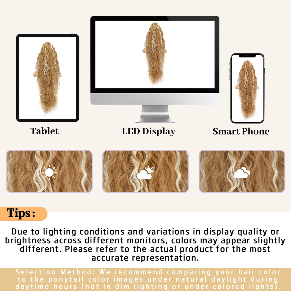 ORSUNCER ponytail extension styled in a high bun