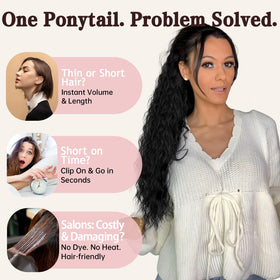 ORSUNCER ponytail extension styled with accessories