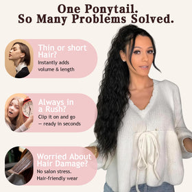 ORSUNCER ponytail extension worn by a model