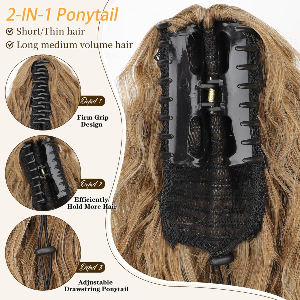 ORSUNCER ponytail extension worn in a casual hairstyle