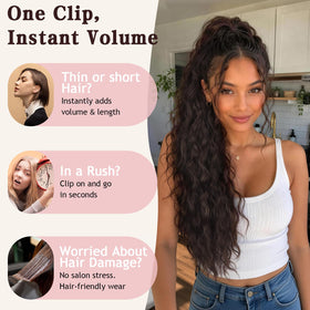 ORSUNCER Wavy Ponytail Extension claw clip detail