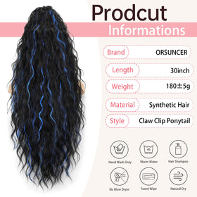 ORSUNCER Wavy Ponytail Extension styled in a casual look