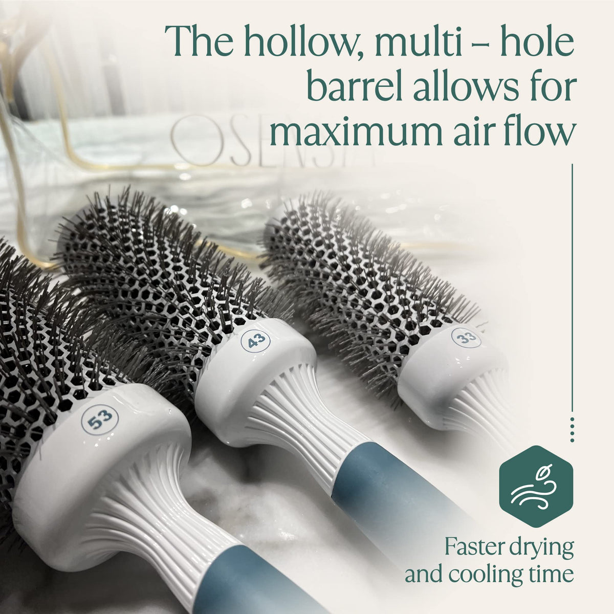 Osensia 2 inch round brush for creating loose waves