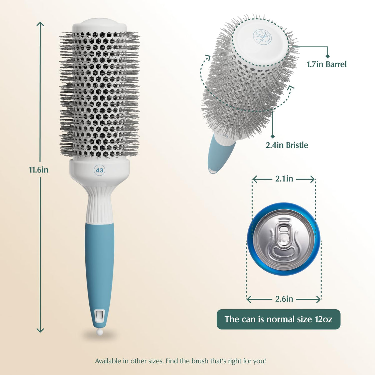 Osensia Medium Round Brushing Brush bristles close-up