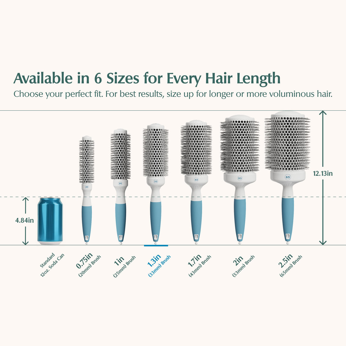 Osensia round brush in hand demonstrating ergonomic design