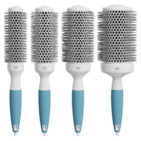 Osensia Round Brush Set with four different barrel sizes and travel bag