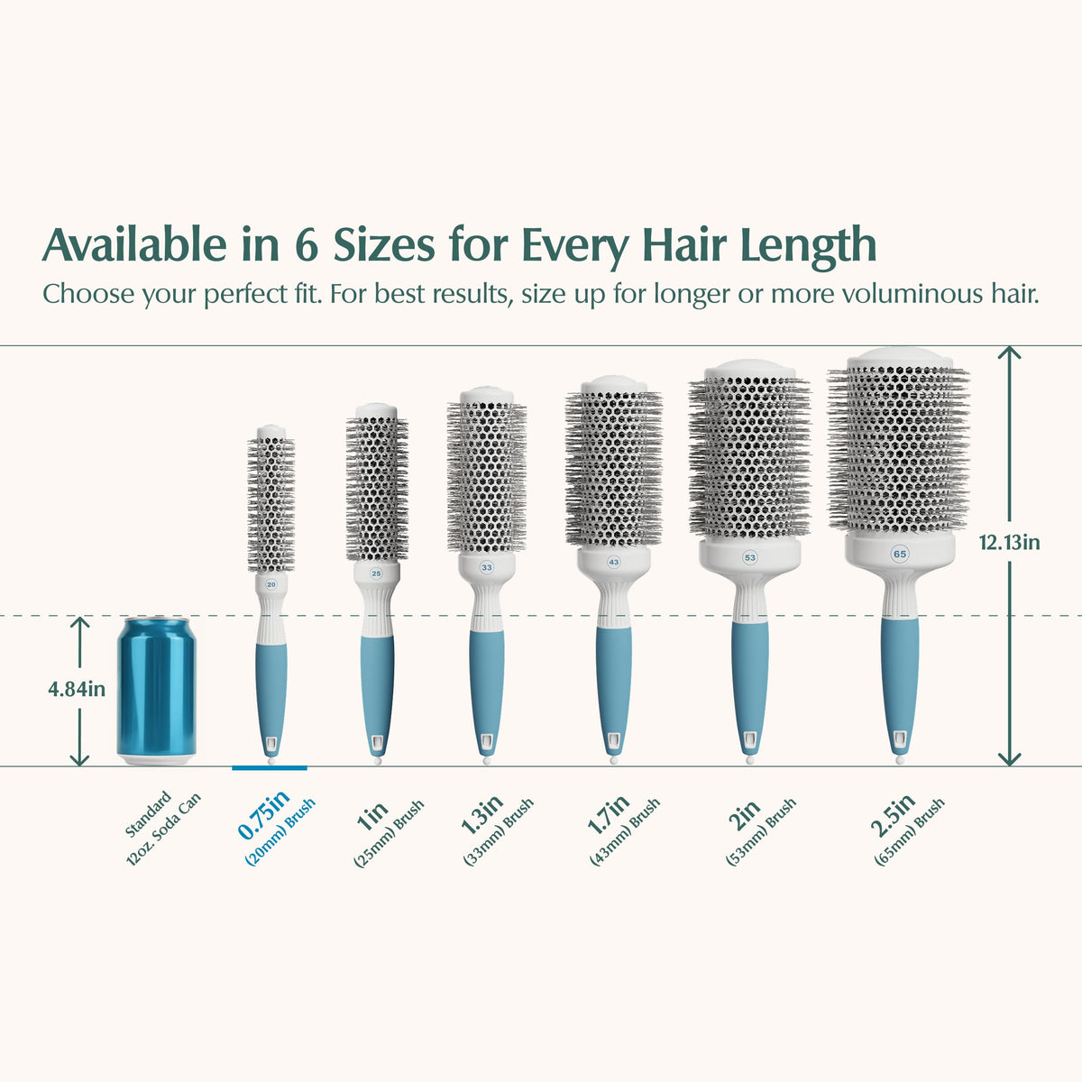 Osensia Small Round Brush with ergonomic handle