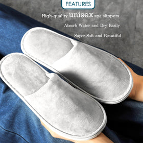 OSTADARRA spa slippers displayed with other spa accessories