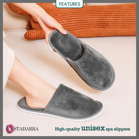 OSTADARRA spa slippers displaying soft crystal velvet material