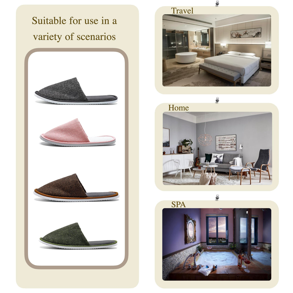 OSTADARRA Spa Slippers in two sizes side by side