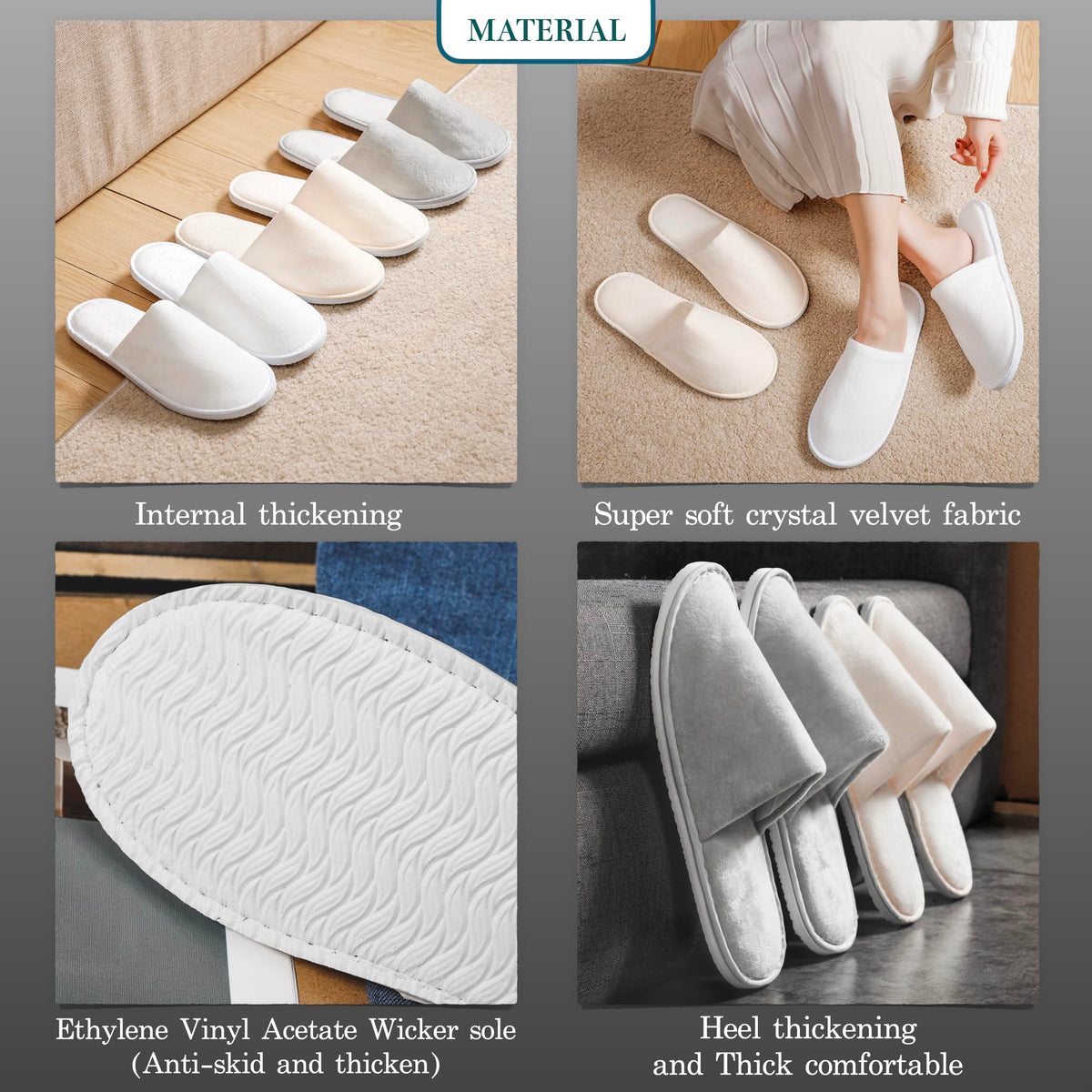 OSTADARRA spa slippers laid out on a bathroom floor