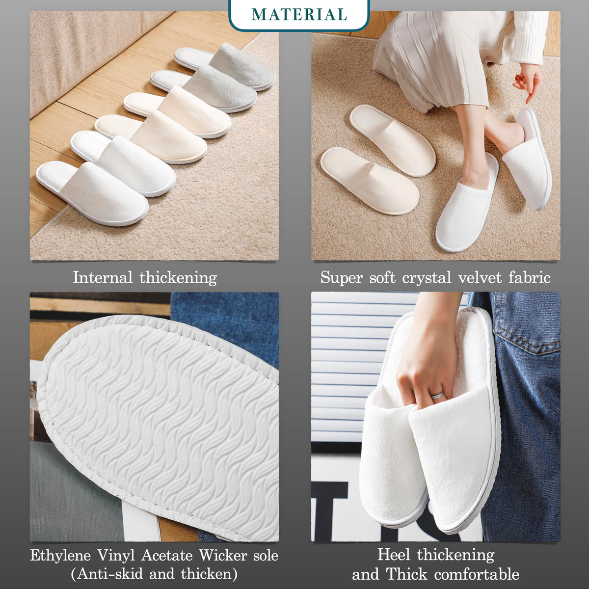 OSTADARRA spa slippers on a bathroom floor