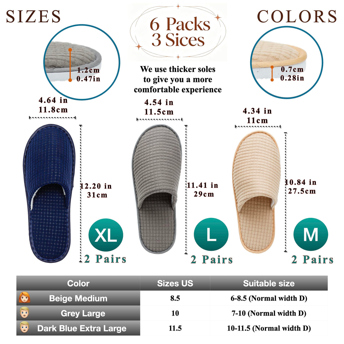 OSTADARRA Spa Slippers packaging with three color options