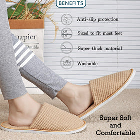 OSTADARRA Spa Slippers showing size labels for men and women
