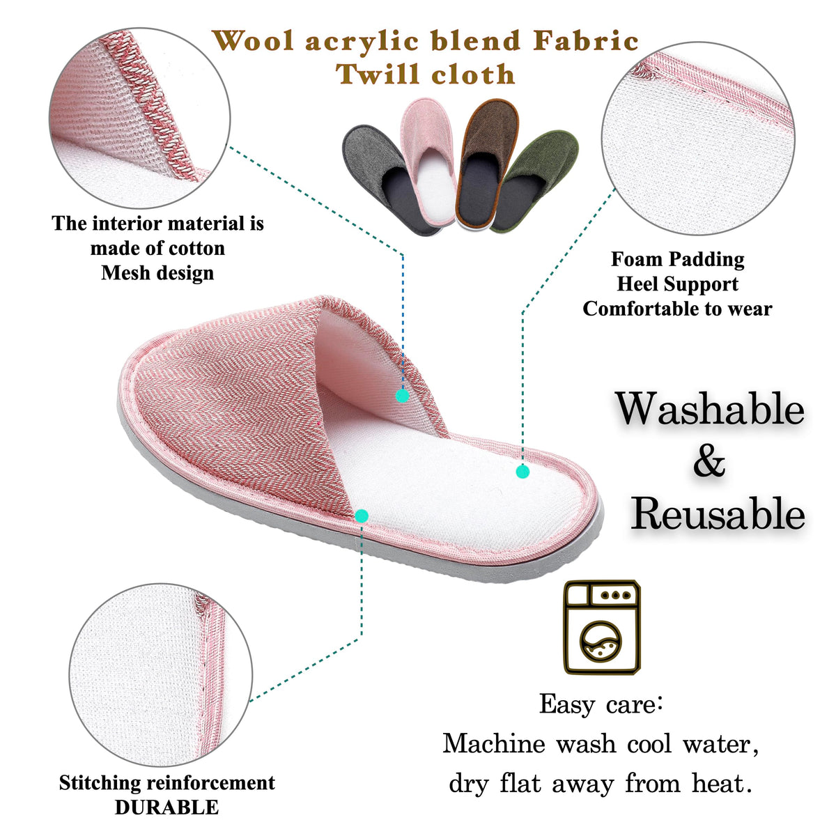 OSTADARRA Spa Slippers side view showing non-slip sole
