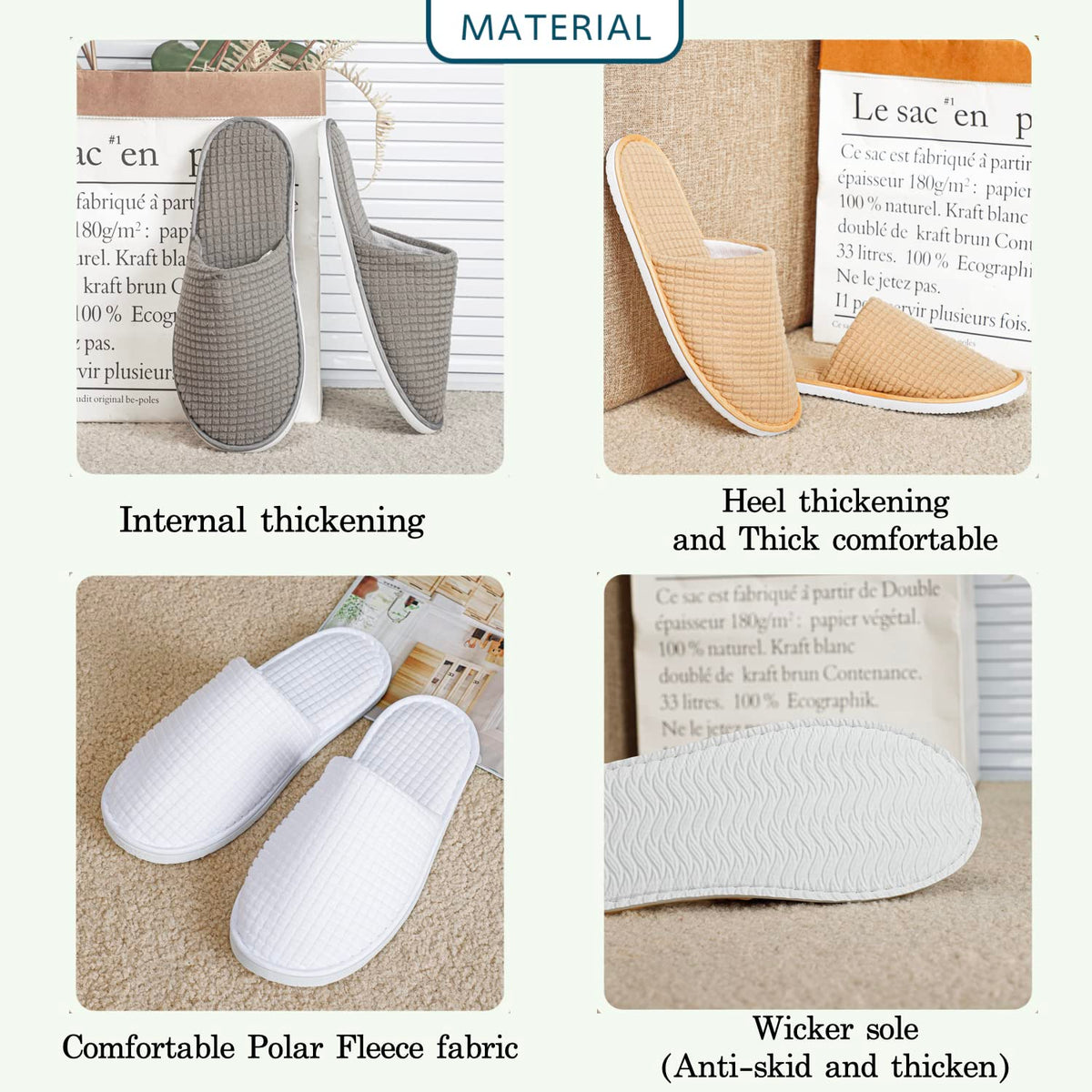 OSTADARRA Spa Slippers worn on feet