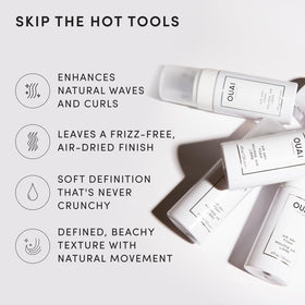 OUAI Air Dry Foam Hair Mousse application on damp hair