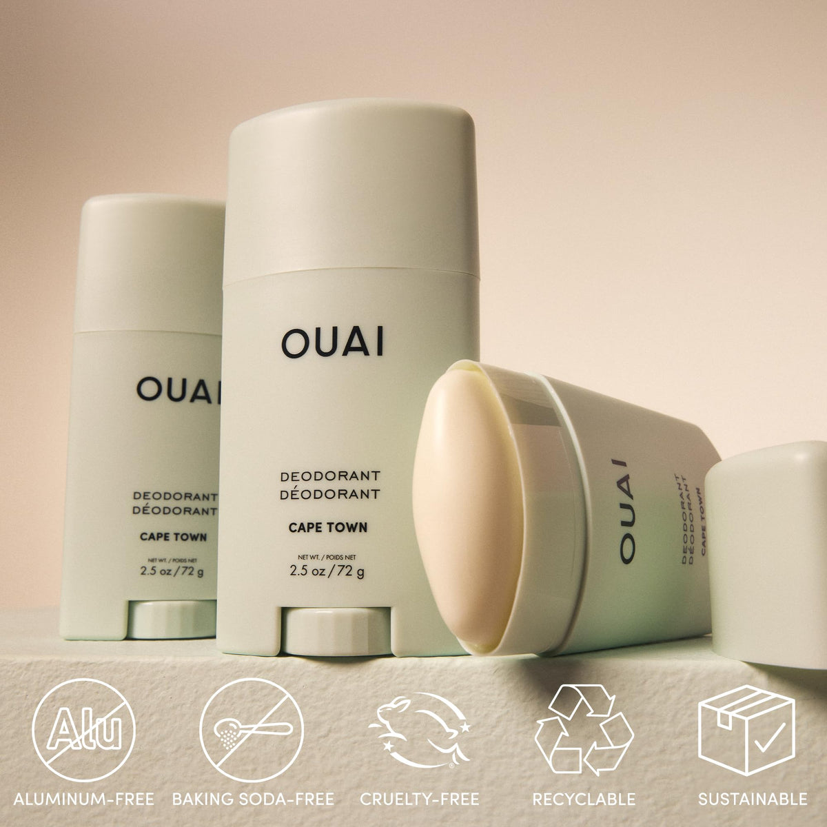 OUAI Aluminum Free Deodorant Cape Town 2.5 oz top view