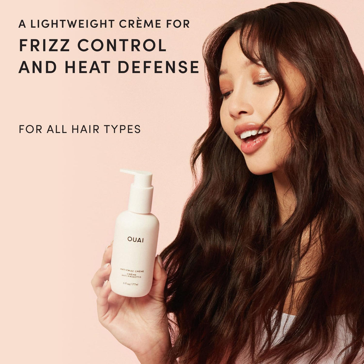 OUAI Anti Frizz Cream 6 oz texture close-up