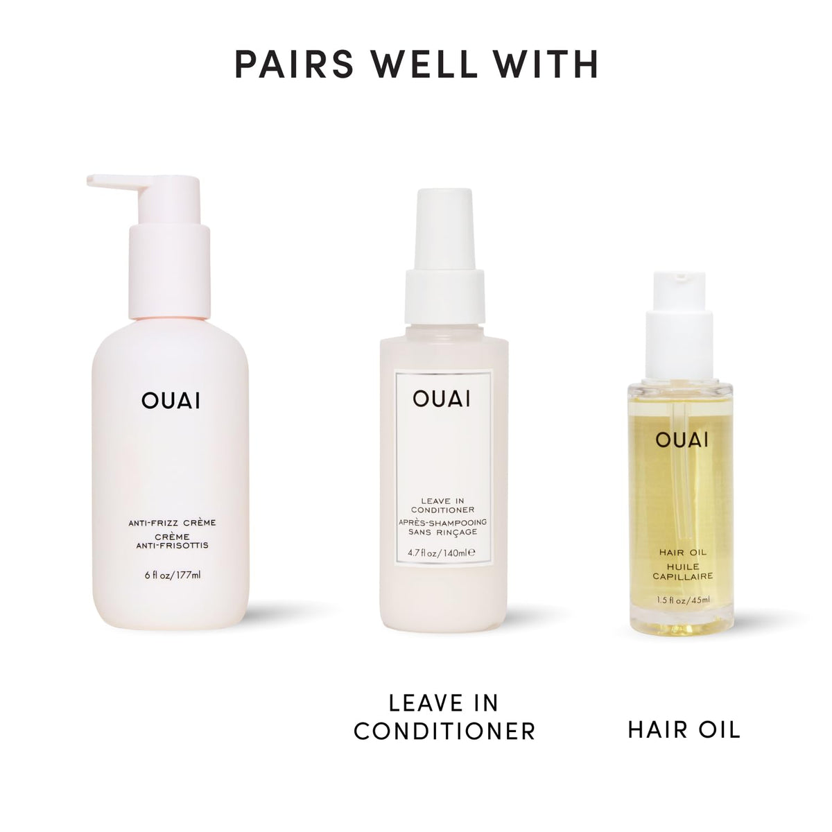 OUAI Anti Frizz Cream Travel Size 3 oz close-up of texture