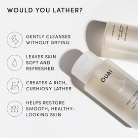 OUAI Body Cleanser 10 Fl Oz side view with pump