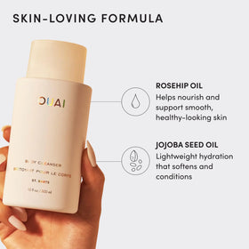 OUAI Body Cleanser open cap showing the product inside