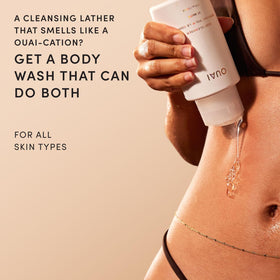 OUAI Body Cleanser St. Barts bottle with floral design