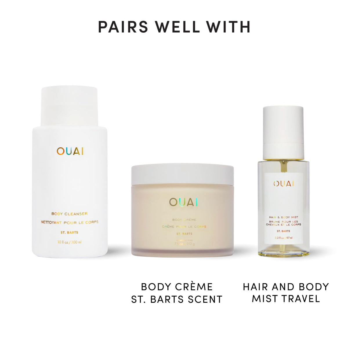 OUAI Body Cleanser St. Barts packaging details