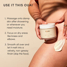 OUAI Body Cream in a bathroom setting