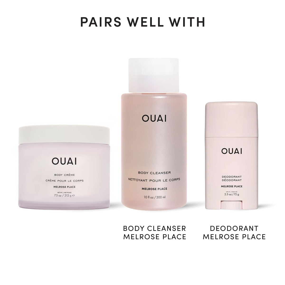 OUAI Body Cream Travel Size with floral background
