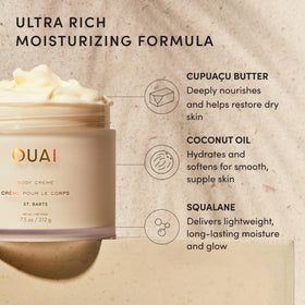 OUAI Body Crème St. Barts application on skin