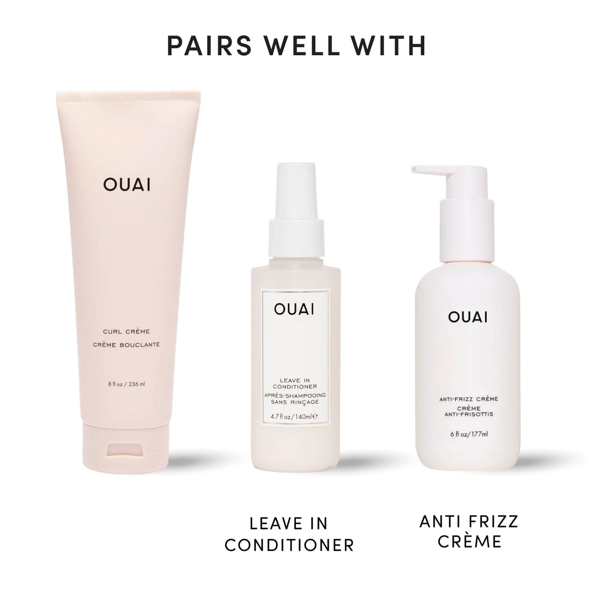 OUAI Curl Defining Cream application on curls