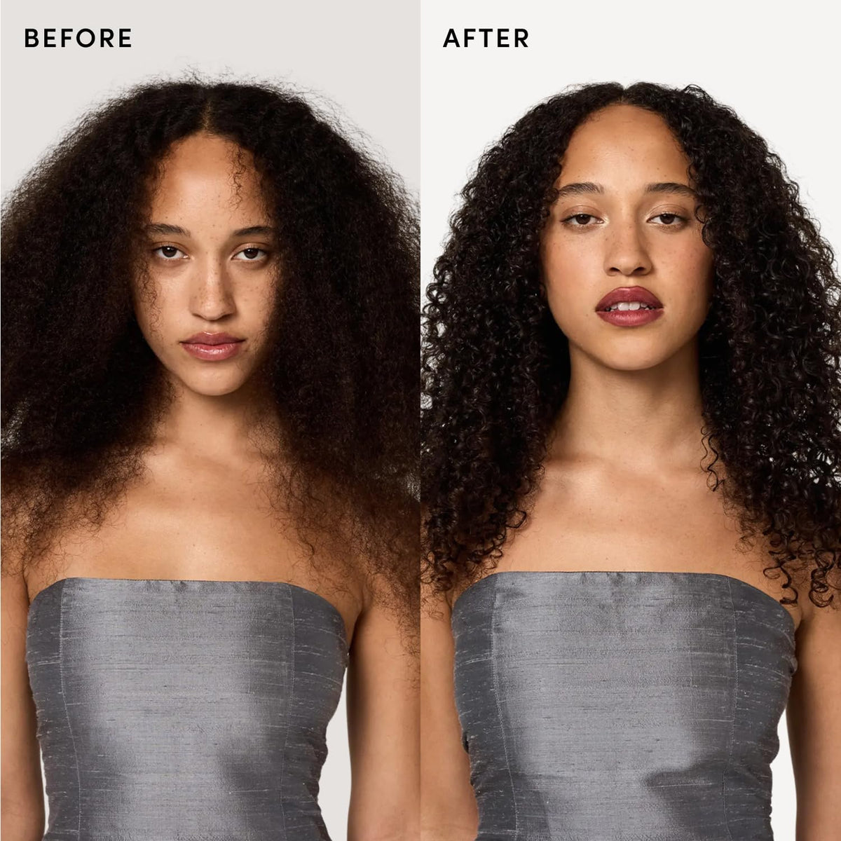 OUAI Curl Defining Cream application on curly hair