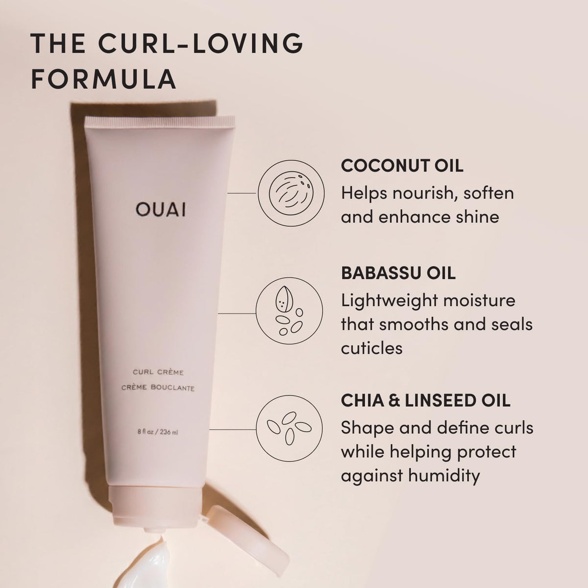 OUAI Curl Defining Cream in lifestyle setting