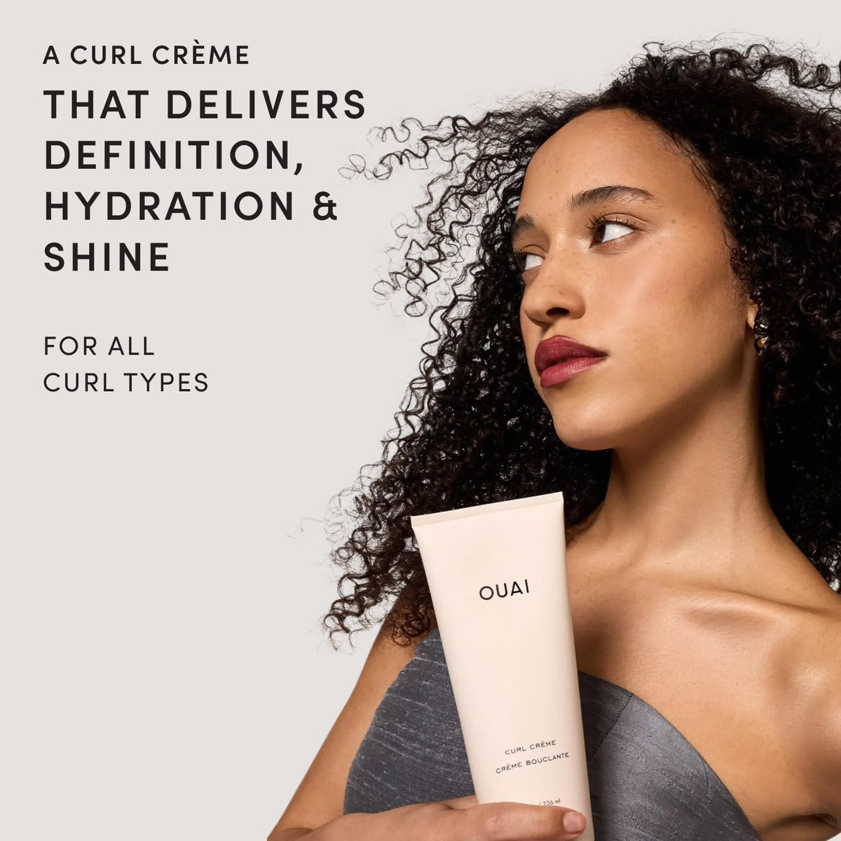 OUAI Curl Defining Cream packaging side view