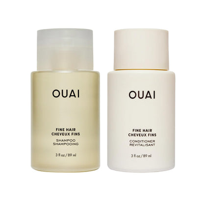 OUAI Fine Hair Shampoo 3 Oz travel size bottle front view